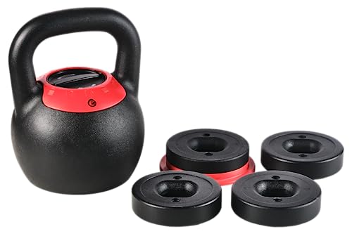 GOVITA - Kettlebell ajustable, bola ajustable, manillar de bola, tamaño reducido, hierro fundido, peso ajustable, pesas rusas de hierro fundido, entrenamiento en casa