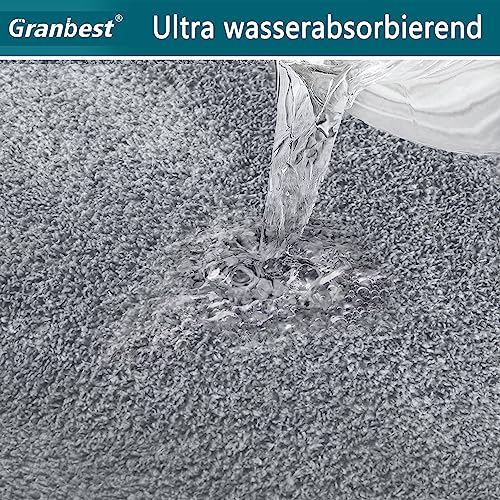 Granbest Alfombra gruesa premium similar a piel de oveja para salón, cocina, antideslizante, lavable, alfombra de suelo ultrasuave, alfombra para dormitorio (120 x 160 cm, gris claro)