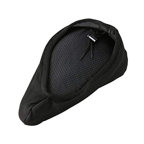 Greatangle Negro Durable Hombres 3D Bicicleta Bicicleta Ciclo Extra Comfort Gel Pad Funda de cojín Asiento Delantero Estera Asiento Saddle para Deportes al Aire Libre Negro