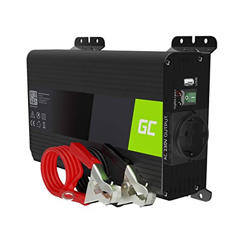 Green Cell Pro 300W/600W 12V a 220V/230V Onda sinusoidal Pura Inversor de Corriente DC AC Power Inverter Transformador de Voltaje para Coche Camion con Puerto USB