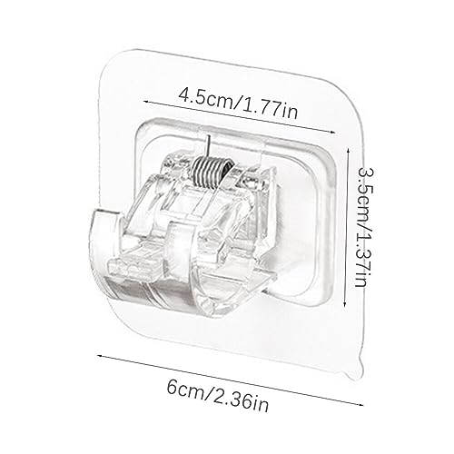 Greyoe - Soporte para barra de cortina, ganchos adhesivos transparente de 4 piezas, para cocina, cuarto de baño