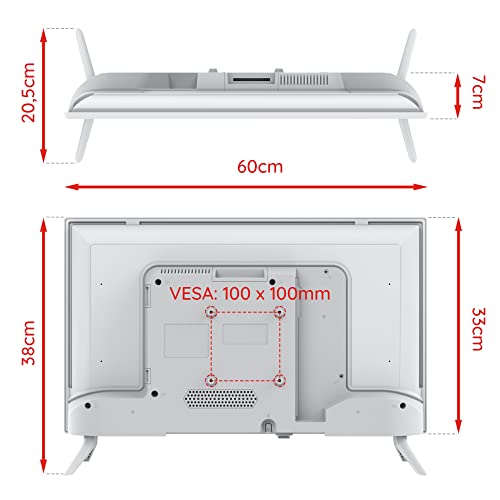 Grunkel - Televisor 24 Pulgadas Smart TV - con Pantalla de Panel HD Ready, Wi-Fi y Smart TV. Bajo Consumo y Auto-Apagado - 24 Pulgadas (Android11Blanco)