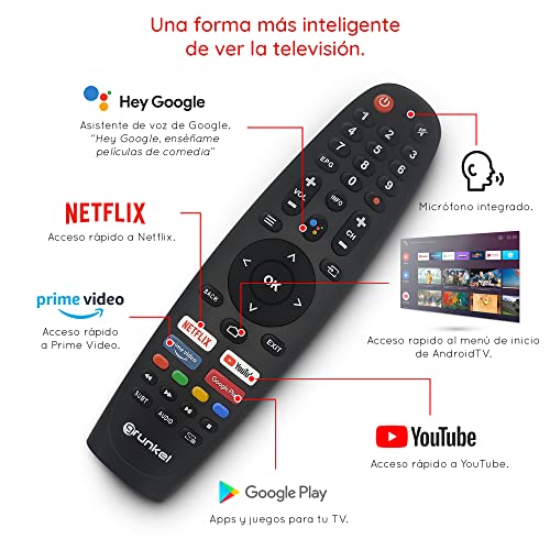 Grunkel - Televisor 24 Pulgadas Smart TV - con Pantalla de Panel HD Ready, Wi-Fi y Smart TV. Bajo Consumo y Auto-Apagado - 24 Pulgadas (Android11Blanco)