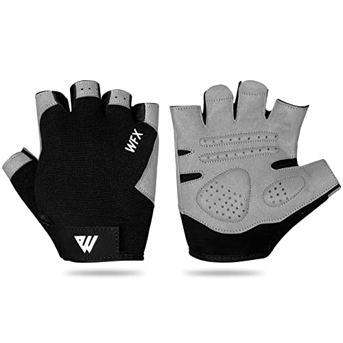 Guantes de Gimnasio de Entrenamiento de Fitness Antideslizantes Que absorben los Golpes, Guantes de Levantamiento de Pesas, Agarre Acolchado, Transpirable, sin Dedos, Soporte para Hombres y Mujeres