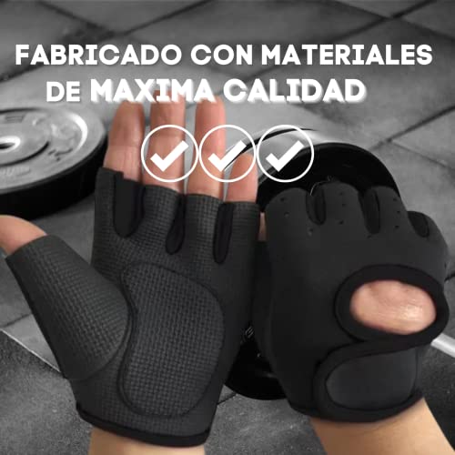 Guantes de Gimnasio para Hombre/Mujer | Cómodos y Transpirables, Ideales para Pesas, Entrenamiento en Gym, Crossfit (Gris)