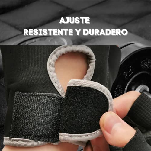 Guantes de Gimnasio para Hombre/Mujer | Cómodos y Transpirables, Ideales para Pesas, Entrenamiento en Gym, Crossfit (Gris)