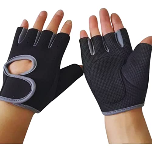 Guantes de Gimnasio para Hombre/Mujer | Cómodos y Transpirables, Ideales para Pesas, Entrenamiento en Gym, Crossfit (Gris)