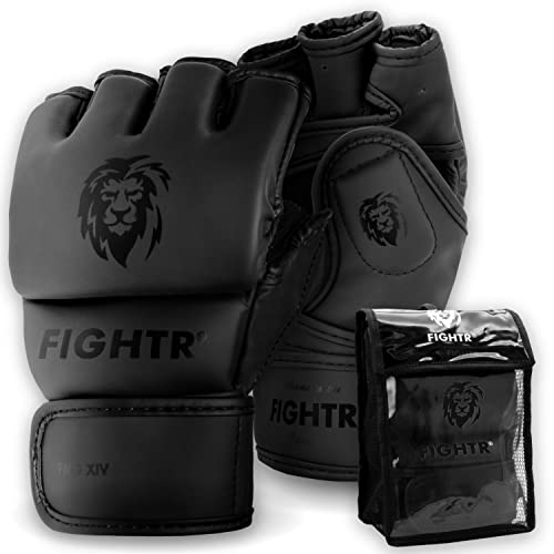 Guantes de MMA FIGHTR® - para una Estabilidad Ideal y Potencia de golpeo | Guantes de Grappling para MMA, Saco de Arena, Sparring y Entrenamiento | Incluye Bolsa de Transporte