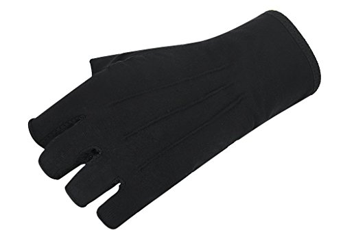 Guantes deportivos de algodón, tipo mitón, de malla, para conducir, andar en bicicleta, el gimnasio, fitnes, entrenamiento, andar en motocicleta, con silicona antideslizante, transpirables., negro