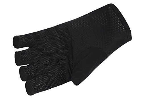 Guantes deportivos de algodón, tipo mitón, de malla, para conducir, andar en bicicleta, el gimnasio, fitnes, entrenamiento, andar en motocicleta, con silicona antideslizante, transpirables., negro