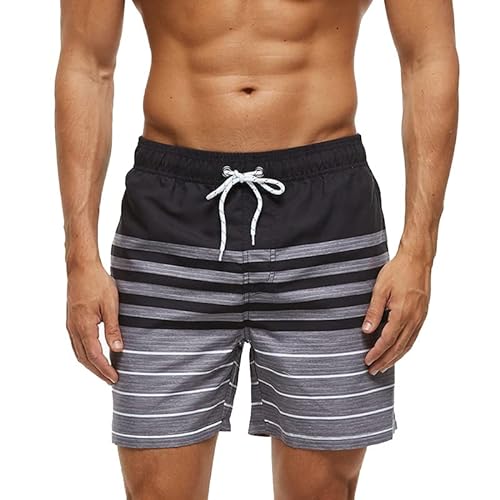 GUVAA Pantalones cortos de playa para hombre, traje de baño con cordón, traje de baño para gimnasio, ropa deportiva, Piña azul, XL