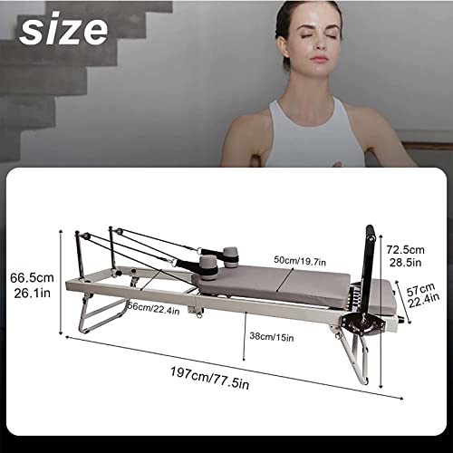 Gvqng MáQuina Reformadora De Pilates Plegable, Equipo De MáQuina, Reformadora De Pilates para El Hogar, Equipo De Yoga para Ejercicios, Cama De Yoga Plegable Multifuncional