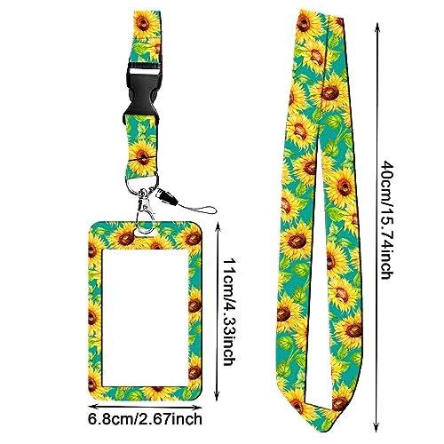 GWAWG Cordones de girasol para cuello, cordón con tarjetero, cordón de girasol para discapacidad oculta, longitud ajustable, impermeable, para autismo, soporte para tarjetas utilizado para billetes de