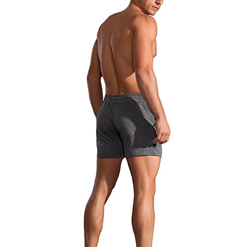 GYMAPE Hombres Culturismo Gimnasio Entrenamiento Pantalones Cortos Deportes Fitness 5 Entrepierna Gris Oscuro XL