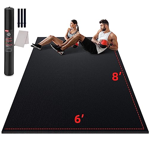 GymCope Grande tappetino da allenamento 6cmx4cmx7mm, tappetino da allenamento per la casa palestra, tappetino cardio per sollevamento pesi, corda di salto, MMA, stretchch, plyo, pilates, antiscivolo