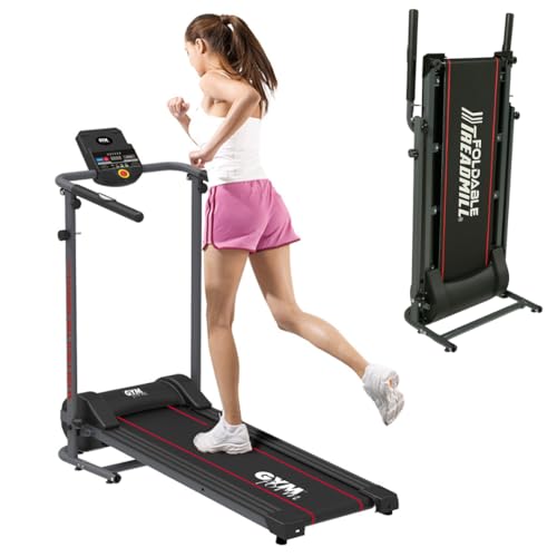 GYMFORM Cinta de Correr Plegable Slimfold Pro, Velocidad hasta 12 km/h, 4 Niveles inclinación Ajustables, 3 programas de Fitness automático, Pantalla LCD, Cinta de Caminar