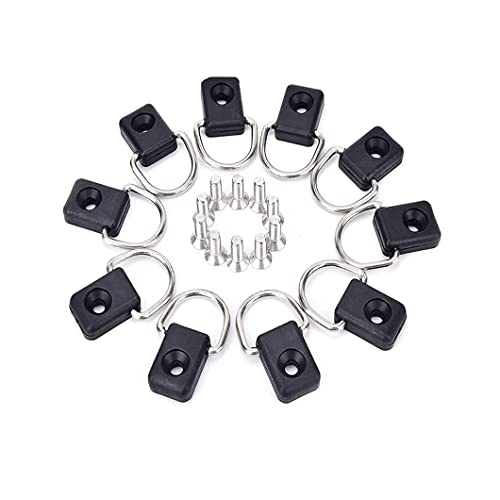 haihaz10 Piezas Kayak D Anillos,Barco Canoa Kayak Accesorios de Aparejos de Pesca,Anillos de Amarre de Anclaje,Pesca en Kayak D Anillos,Anclajes de Amarre de D-Anillo Acero Inoxidable con Tornillos M6