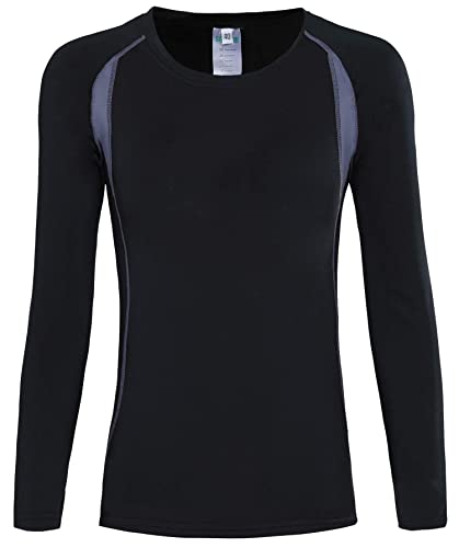 HAINES Ropa Interior Térmica Esqui Mujer Ropa Térmica Interior para Running Montaña Ciclismo Fitness Negro Gr.36