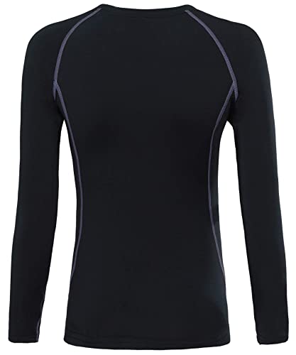 HAINES Ropa Interior Térmica Esqui Mujer Ropa Térmica Interior para Running Montaña Ciclismo Fitness Negro Gr.36