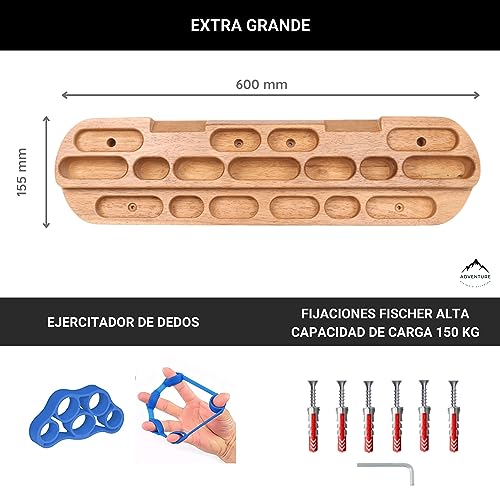 Hangboard para Escalada con Varios Tipos de agarres | Mejora tu técnica y Fuerza | Tabla de Entrenamiento Escalada | Fácil de Instalar y Resistente 150 Kg | para Todos los Nivel | Diapasón escalada