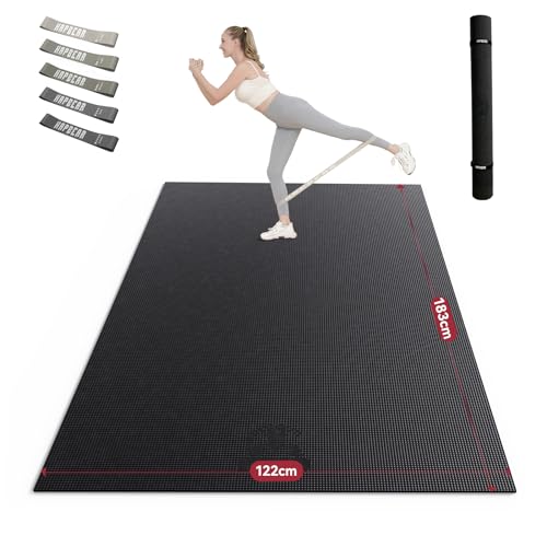 HAPBEAR Esterilla Deporte Grande-183×122cm×8mm, Esterilla Yoga para Ejercicio en Casa, Pilates, Gym