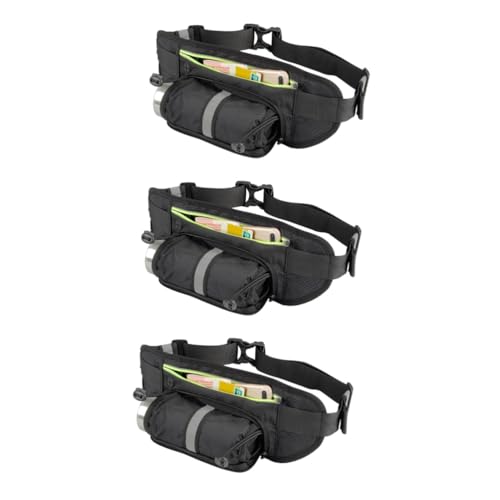 Happyyami 3Pcs Cinturón Go Fit Bandas para Hacer Ejercicio Blackstome Blackh Bolsa De Teléfono La Riñonera En Bolsas De Entrenamiento Bolsillo del Teléfono Celular Blackc