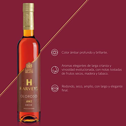 HARVEYS OLOROSO - Vino de Jerez, Vino Seco con 19,5% Volumen de Alcohol - Botella 50 cl