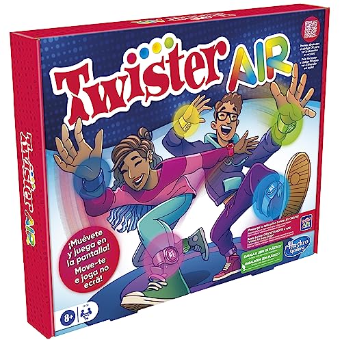 Hasbro Gaming Juego Twister Air - Juego Twister Air con aplicación RA - Se Conecta con Dispositivos Inteligentes - Juegos Activos de Fiesta - Edad: A Partir de 8 años