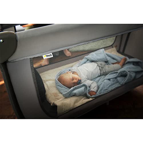 hauck Dream N Play Plus Parque Infantil Bebe Plegable, Cuna de Viaje Bebe desde el Nacimiento hasta 15 kg, Bolsa de Transporte, 120 x 60 cm - Gris