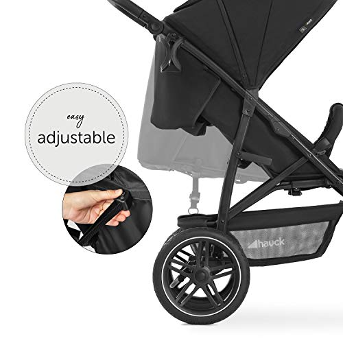 hauck Rapid 3R, Silla de Paseo hasta 25 Kg, Silla Paseo Ligera, Carro Bebe, 3 Ruedas, Reclinable, desde Nacimiento, Capota XL UPF 50+, Todoterreno, Negro