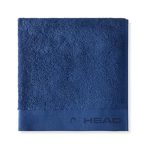 HEAD Dynamic - Toalla de Rizo de algodón Puro 100% Certificado, Ideal como Toalla de Gimnasio, Toalla de Ducha y baño, 70 x 140 cm, Secado rápido, Toallas de baño Suaves absorbentes, Ocean Navy