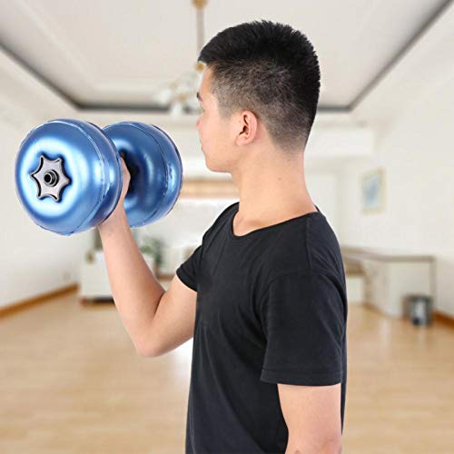 Heitune Juego de Mancuernas de Agua Mancuernas Ajustables 2 en 1 Mancuernas llenas de Agua Equipo de Fitness ecológico Mancuernas portátiles de Viaje para Gimnasio Fitness(8-10kg Azul)