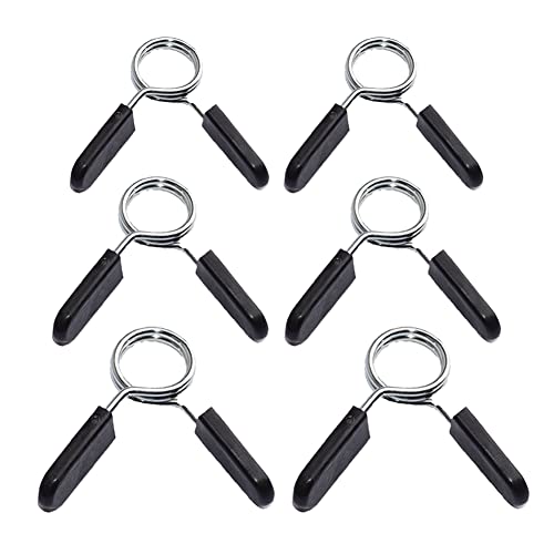 Helweet Abrazaderas Mancuernas, Pinza de Resorte Mancuerna, Collares de Resorte, Clips de Resorte para Mancuernas, para Entrenamiento de Fuerza, 6 Piezas (2,4 cm/2,5 cm/2,8 cm)