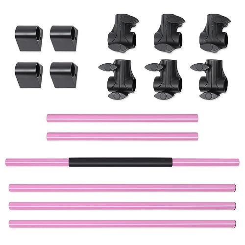 HENGMEI Barra de ballet, altura ajustable, barra de ballet, barra de danza, dispositivo de entrenamiento, pilates, barra fija, para casa, jardín, niños y adultos, 120 cm, color rosa