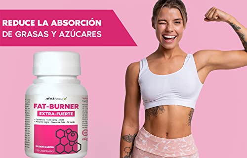 HerbAmour Quemador De Grasa Potente Adelgazante Fuerte FAT-BURNER | Productos Adelgazantes Fuertes Eficaces Y Rápidos | Pastillas Para Adelgazar