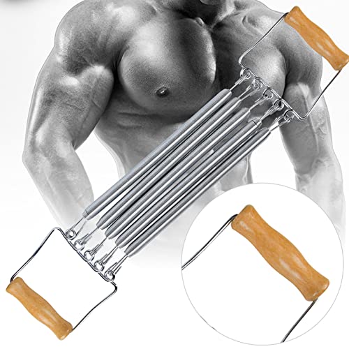 HERCHR Expansor De Pecho, Mango De Madera Expansor De Pecho De Yoga Multifunción Caucho Extraíble Resorte Expansor De Pecho Equipo De Entrenamiento para Ejercicio Físico