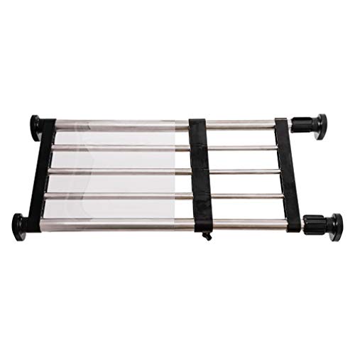 Hershii Estante Extensible de Metal Ajustable para Armario de Almacenamiento, Organizador de gabinete, Divisor de Bricolaje, estantes separadores para Cocina, baño, Negro, 15.7-23.6 Pulgadas