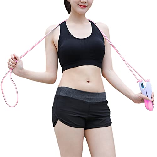 H.eternal Saltar la Cuerda Pérdida de Grasa para Estudiantes Saltar la Cuerda Electrónica Fitness Contar Peso Equipo de Fitness y Yoga Venta De Máquinas De Gimnasio Profesionales (Pink, One Size)