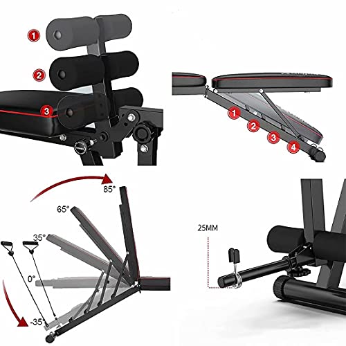 HGTRH Banco De Pesas Recto, Banco De Abdominales Plegable, Banco Musculacion Profesional Multifunción Gimnasio En Casa Entrenamiento De Fuerza Fitness 200kg De Capacidad De Peso