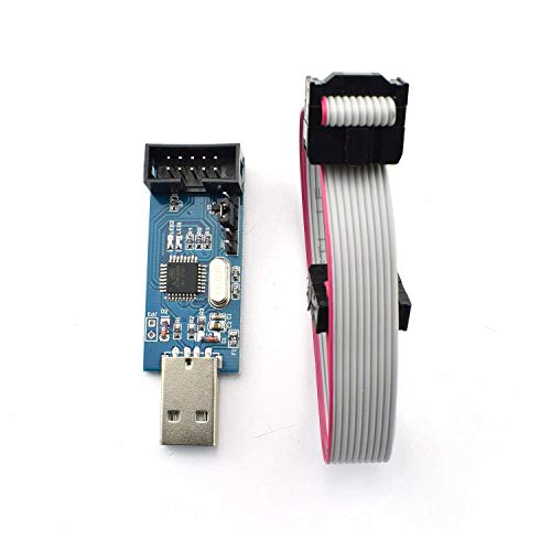 HiLetgo 2pcs 51 AVR ATMEGA8 Programmer USBasp USB ISP Downloader 10 Pin USB Programmer 3.3V/5V with Cable