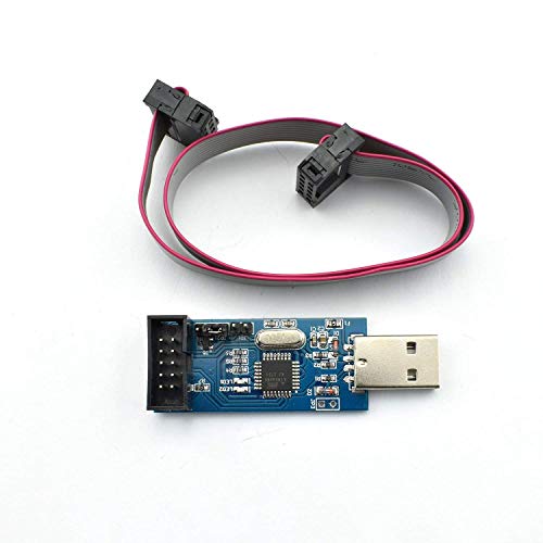 HiLetgo 2pcs 51 AVR ATMEGA8 Programmer USBasp USB ISP Downloader 10 Pin USB Programmer 3.3V/5V with Cable