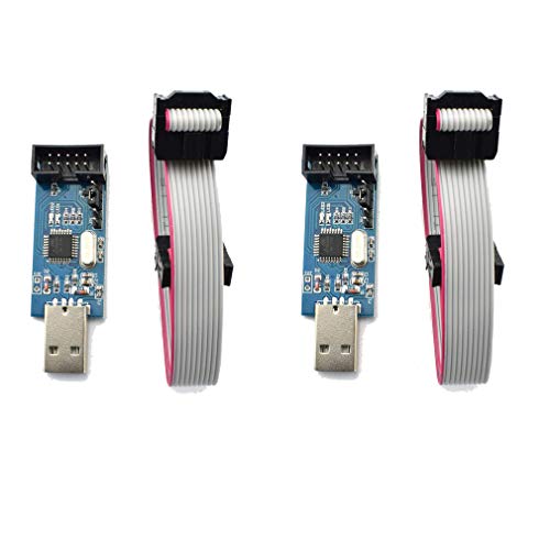 HiLetgo 2pcs 51 AVR ATMEGA8 Programmer USBasp USB ISP Downloader 10 Pin USB Programmer 3.3V/5V with Cable