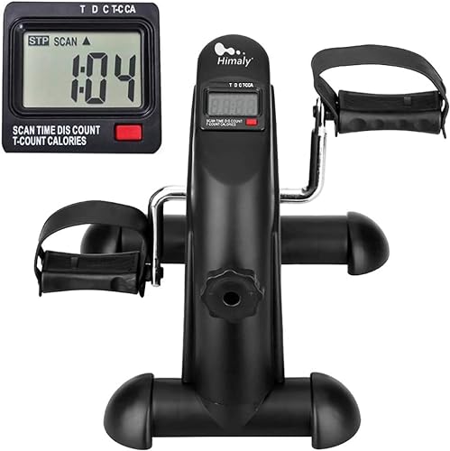 himaly Mini Bicicleta Estática Pedales Estaticos con Pantalla LCD para Entrenamiento Pedaleador de Piernas y Brazos, Bicicletas Estáticas para Fitness Ajustable Resistencia para Hacer Ejercicio