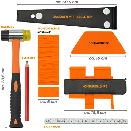 Hinrichs Kit Instalacion Suelo Laminado – 46 piezas de Kit Suelo Laminado con 40 cuñas de instalación - Cuñas Suelo Laminado - Parquet Laminado para Suelo - Kit Reparacion Suelo Laminado Quick Step