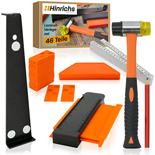 Hinrichs Kit Instalacion Suelo Laminado – 46 piezas de Kit Suelo Laminado con 40 cuñas de instalación - Cuñas Suelo Laminado - Parquet Laminado para Suelo - Kit Reparacion Suelo Laminado Quick Step