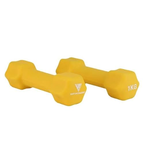 Hit Fitness Neoprene Studio Dumbbells | 2 kg Pares Dumbbell, Unisex, Verde, 2.0kg, Pair