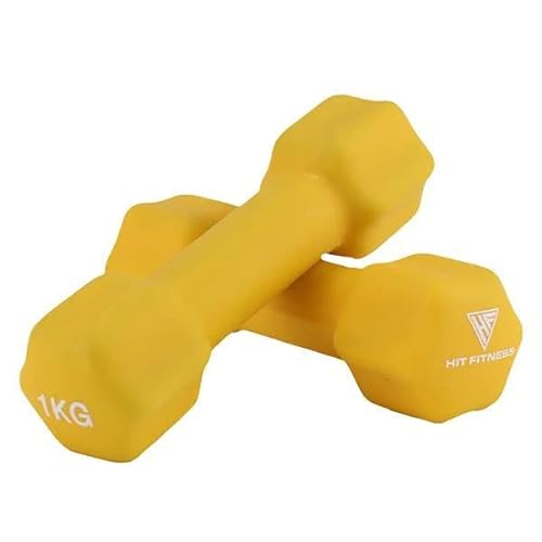 Hit Fitness Neoprene Studio Dumbbells | 2 kg Pares Dumbbell, Unisex, Verde, 2.0kg, Pair