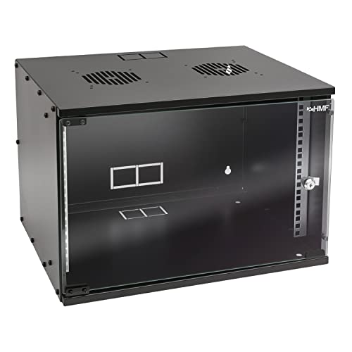 HMF 65707-02 - Armario para servidores (19 pulgadas, 7 U, 400 mm de profundidad, puerta de cristal, color negro)