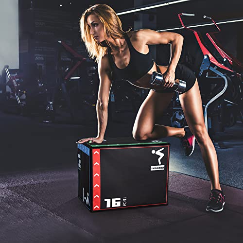 Holleyweb Caja de salto pliométrica de espuma 3 en 1 para entrenamiento de salto y acondicionamiento, caja de salto pliométrica para entrenamiento de salto, ejercicio de fitness