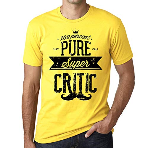 Hombre Camiseta Vintage T-Shirt Gráfico 100% Pure Critic Amarillo